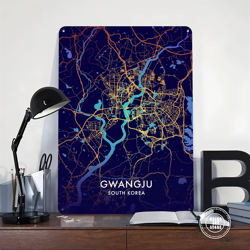 Gwangju Şehir Haritası 3D Doku - Custom Map Poster incelemesi ve fiyatı
