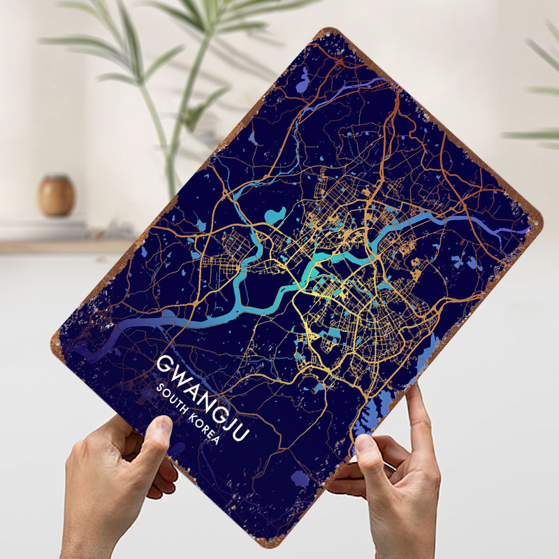 Gwangju Şehir Haritası 3D Doku - Custom Map Poster incelemesi ve fiyatı