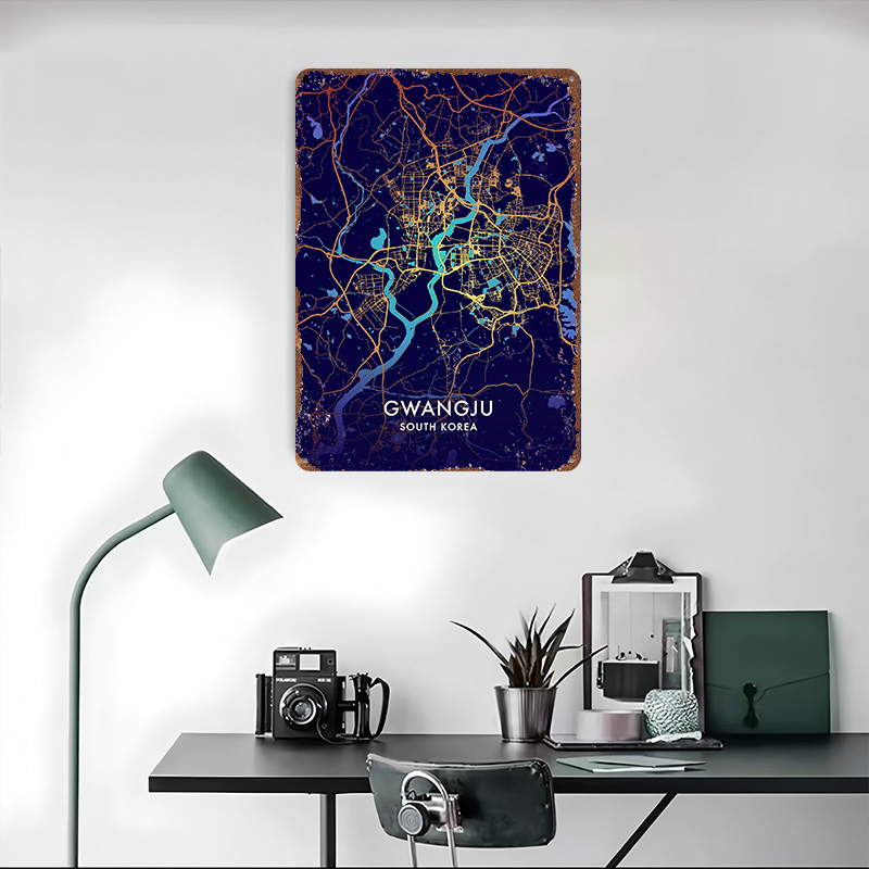 Gwangju Şehir Haritası 3D Doku - Custom Map Poster incelemesi ve fiyatı