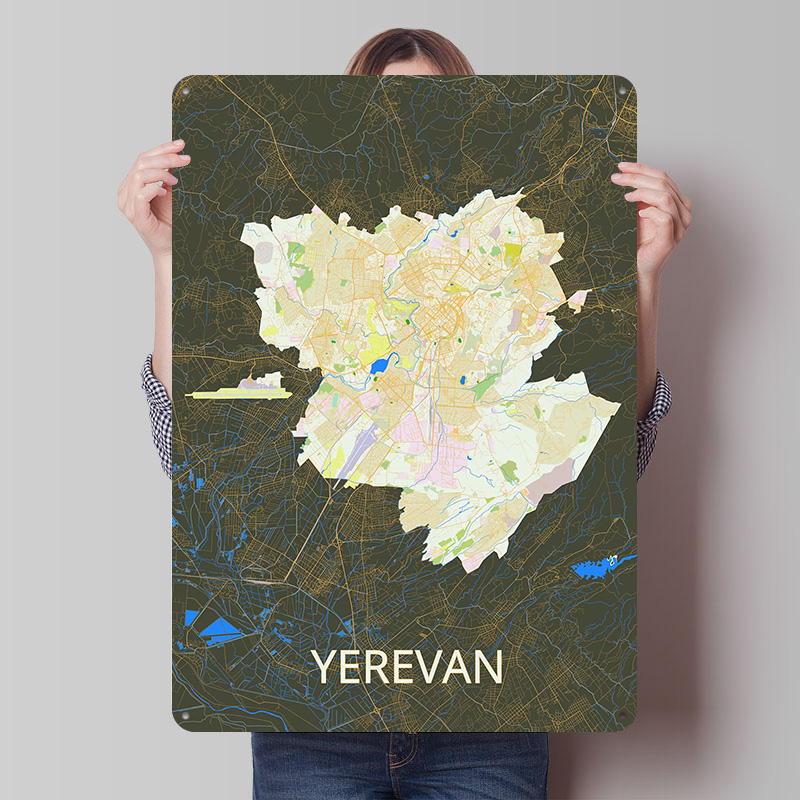 Erevan Şehir Haritası Teneke P - Custom Map Poster incelemesi ve fiyatı