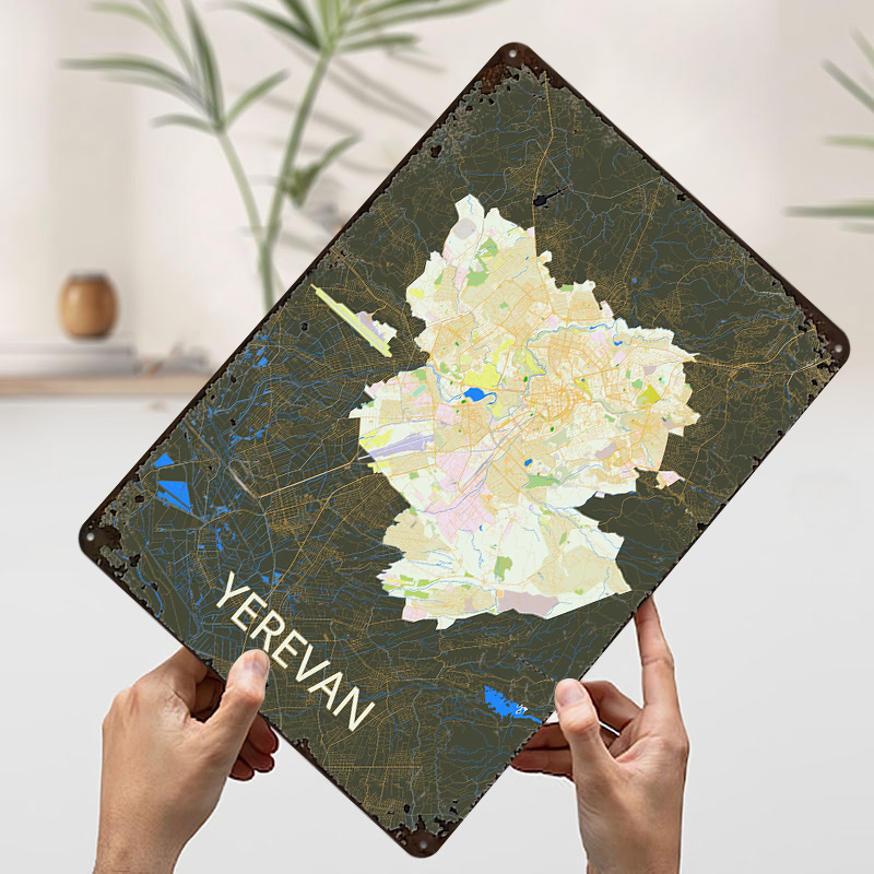 Erevan Şehir Haritası Teneke P - Custom Map Poster incelemesi ve fiyatı