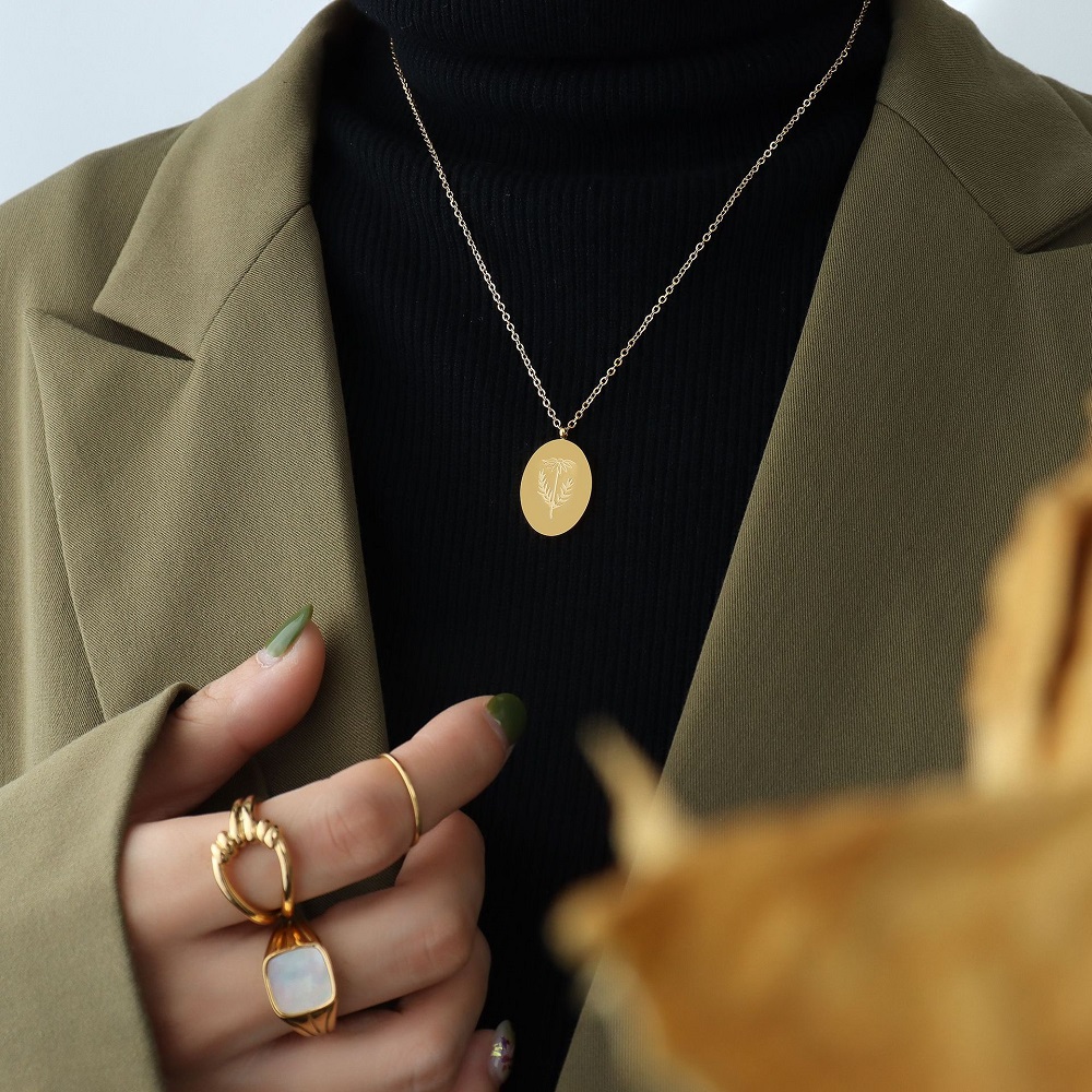 Ins Yeni Paslanmaz Çelik Çift  - Birth Flower Necklace incelemesi ve fiyatı