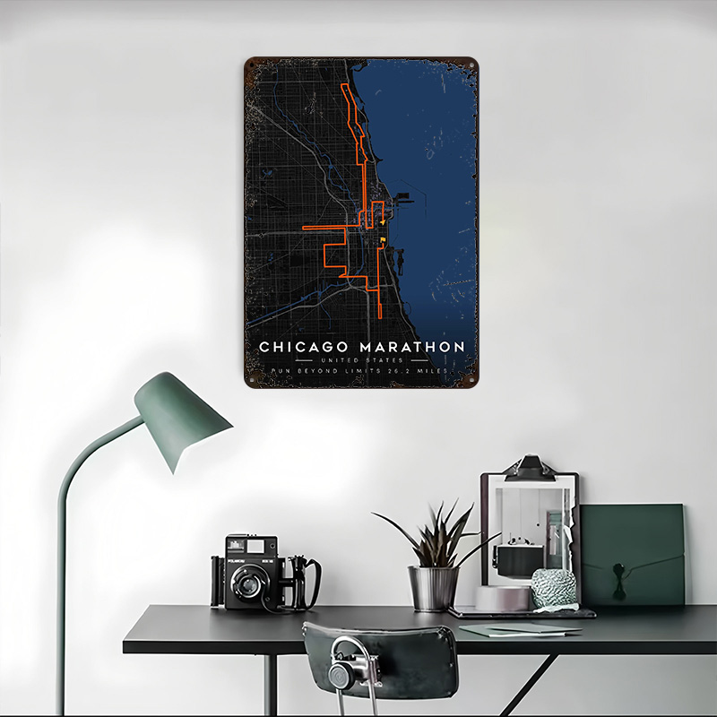 Chicago Maratonu Rota Haritası - Custom Map Poster incelemesi ve fiyatı